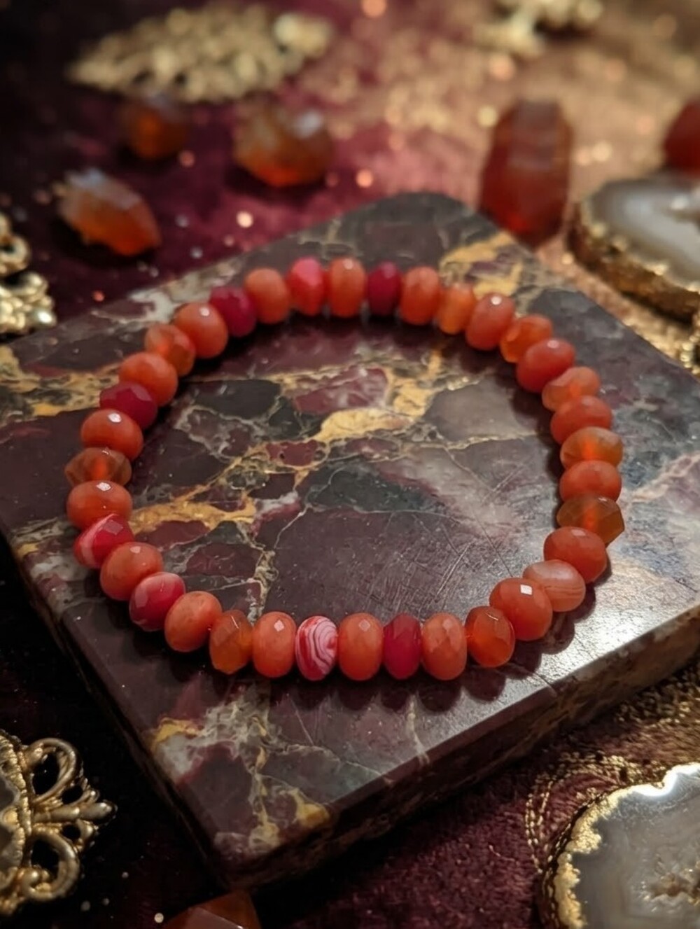 Striped Agate/Jade Bracelet